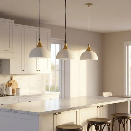 E27 Metal Pendant Light 21cm Dome Dimmable ~6265