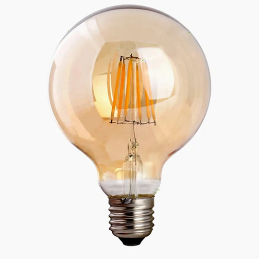 Vintage LED filament E27 lamp G95 8W bolvormige amberkleurige glazen schroeflamp ~3249