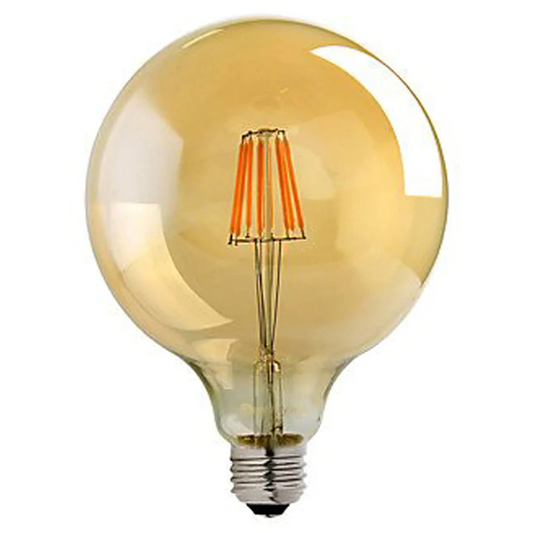 Vintage LED filament E27 lamp G125 8W bolvormige amberkleurige glazen schroeflamp ~5625