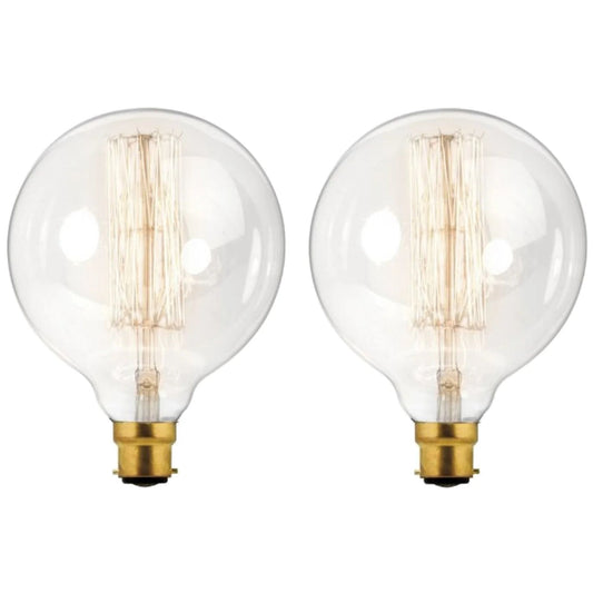 2-pack B22 G95 Vintage gloeilamp dimbaar amberkleurig glas warm wit licht~5341