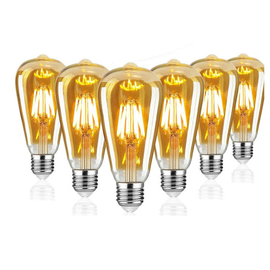 6-pack 8W vintage E27-fitting filament LED Edison-lamp dimbaar decoratief~4162