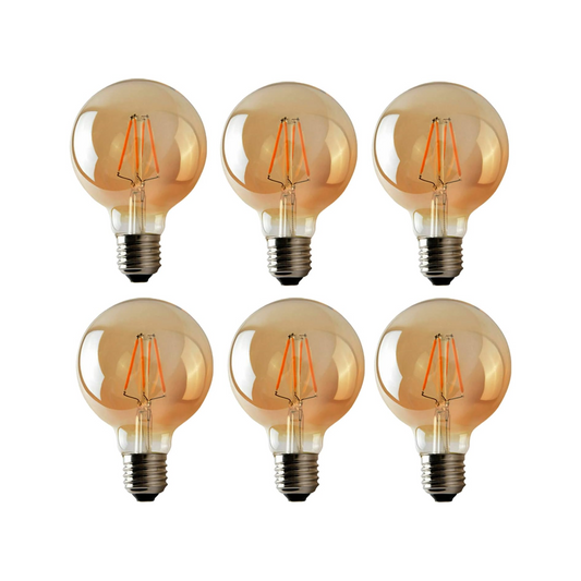 6-pack G95-lamp E27 4W LED-bolvormige vintage LED-retrolampen~4167