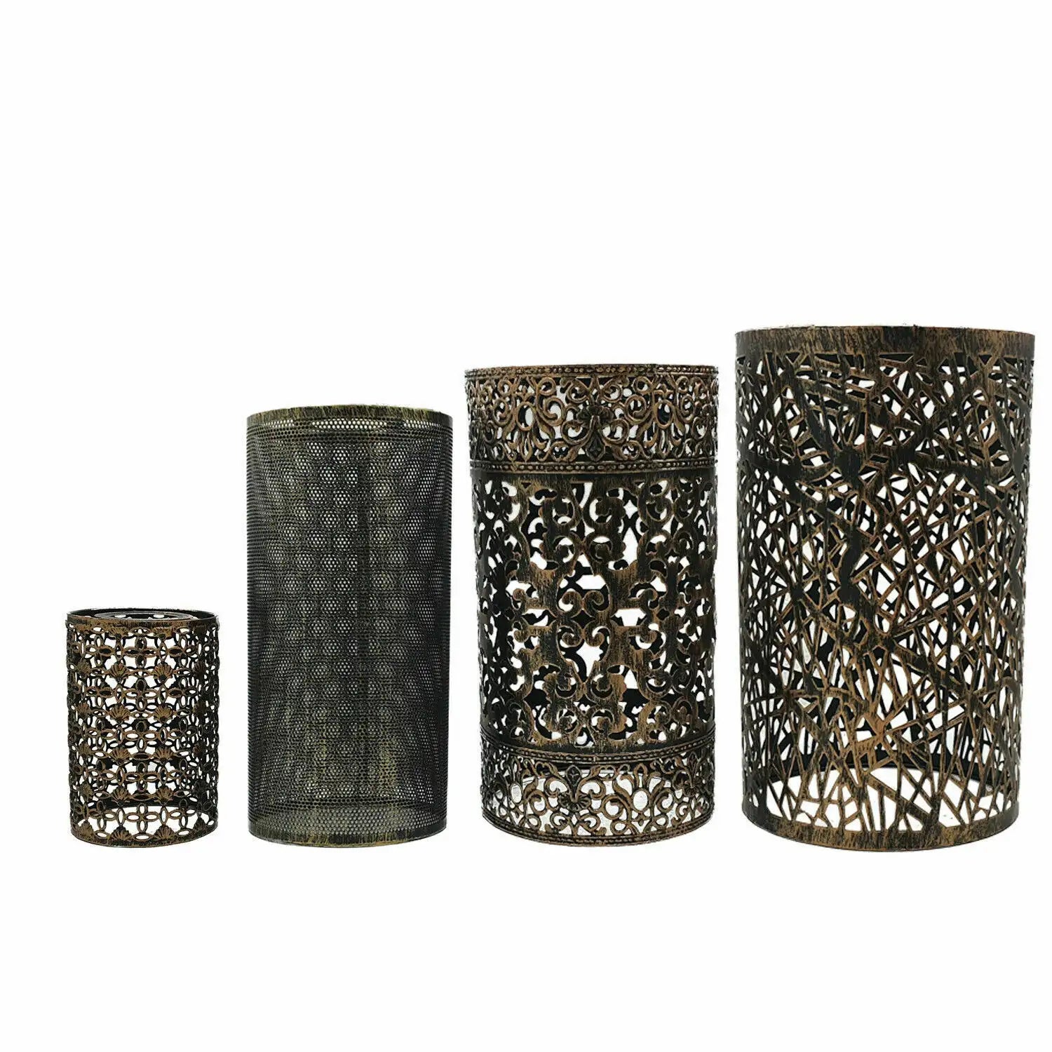 4 Type Set Brushed Copper Lampshade Easy Fit Modern Light Metal Cage Lamp Shade