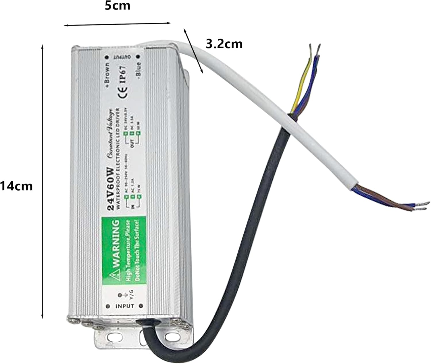 24V 60W IP67 LED Power Supply Transformer Waterproof 24V 60W LED driver power supply transformer IP67 aluminium alloy casing constant voltage for LED strip lights bulbs CCTV and outdoor lighting