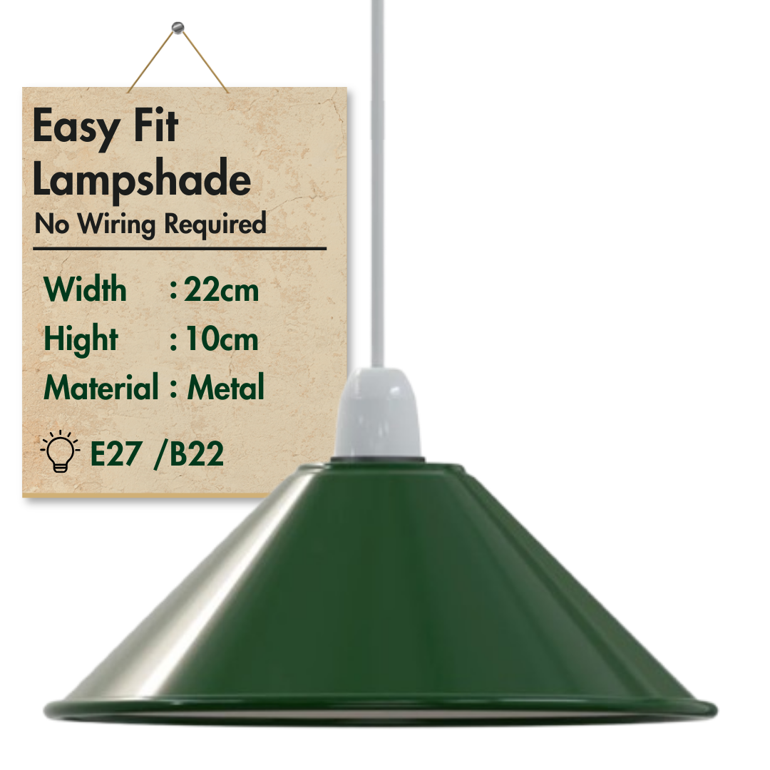 Vintage Metal Cone shaped Pendant light Lamp Shade