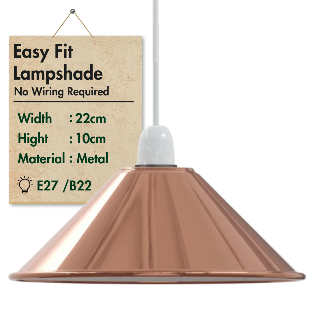 Vintage Metal Cone shaped Pendant light Lamp Shade