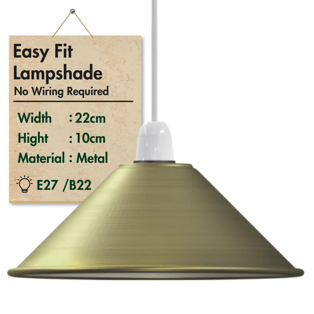 Vintage Metal Cone shaped Pendant light Lamp Shade