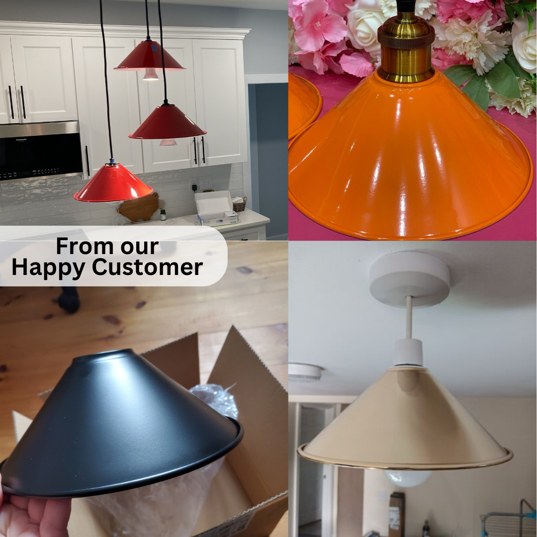 Vintage Metal Cone shaped Pendant light Lamp Shade