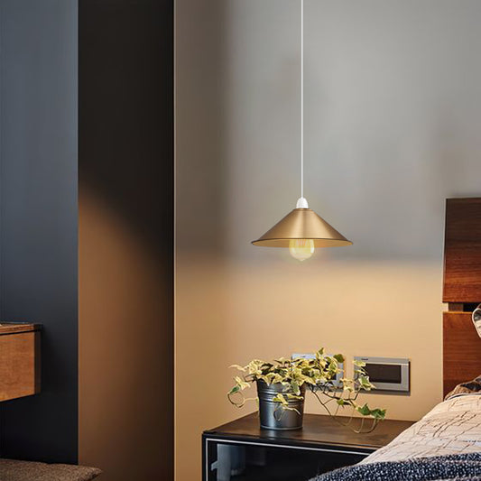 Vintage 22cm Easy Fit Metalen Kegelvormige Plafondlamp Gerenoveerd ~ 5722