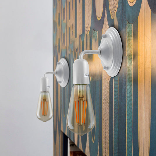 Industriële vintage retro gepolijste wandlamp, witte wandlamp~3793