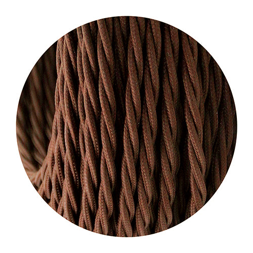 2 Core Brown Fabric Lighting Flex Cable