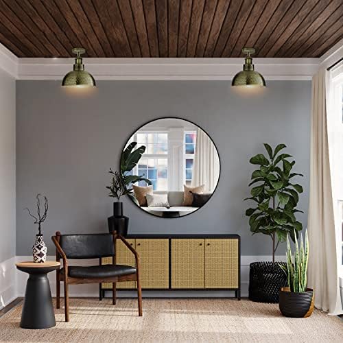 dome install tiffany vintage green brass dome ceiling light, vintage E27 semi-flush 26 cm, aged brass industrial ceiling fixture, unique color metal ceiling lamp