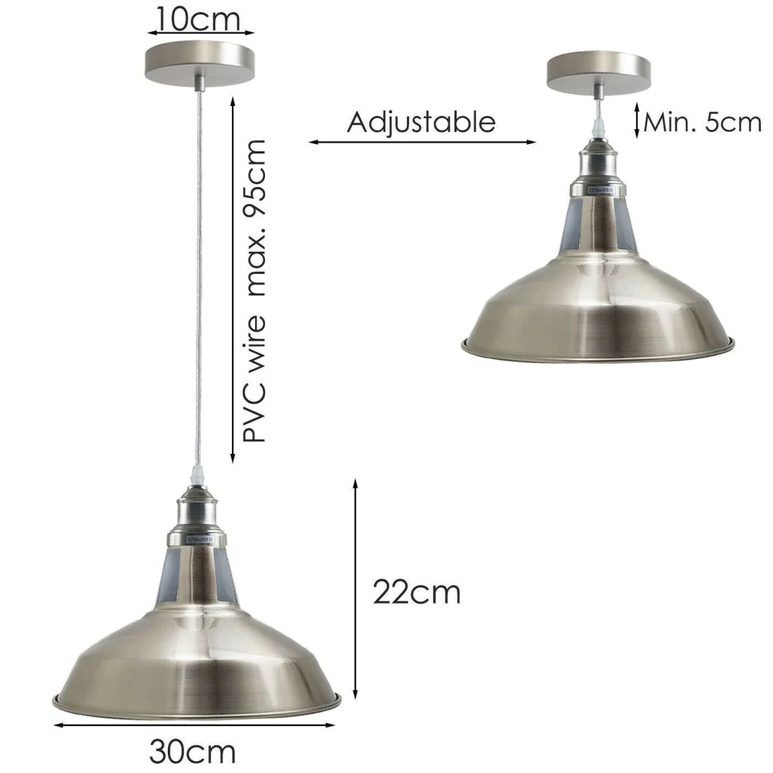 Industrial metal ceiling pendant light
