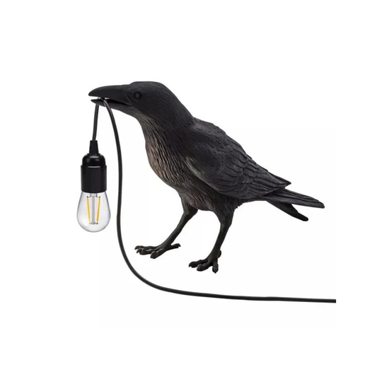 Black Birds Table Lamps Resin Crow Desk LED Lamp E27 Base Modern Raven Art Deco Bedside Decor Plug in Cord Table Lamps~6707