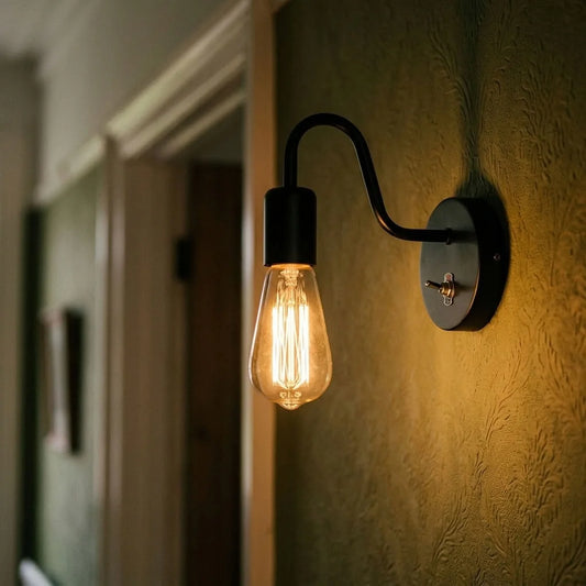 Swan Neck Switched Wall Sconce E27 | Light for Bedroom Reading ~6993