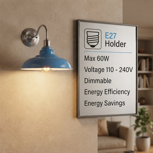 Lichtblauwe kleur moderne industriële binnenwandlamp, geverfde metalen loungelamp~1662
