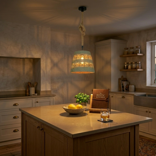 Vintage industriële loft henneptouw ijzeren hanglamp plafondlamp retro lamp~2712