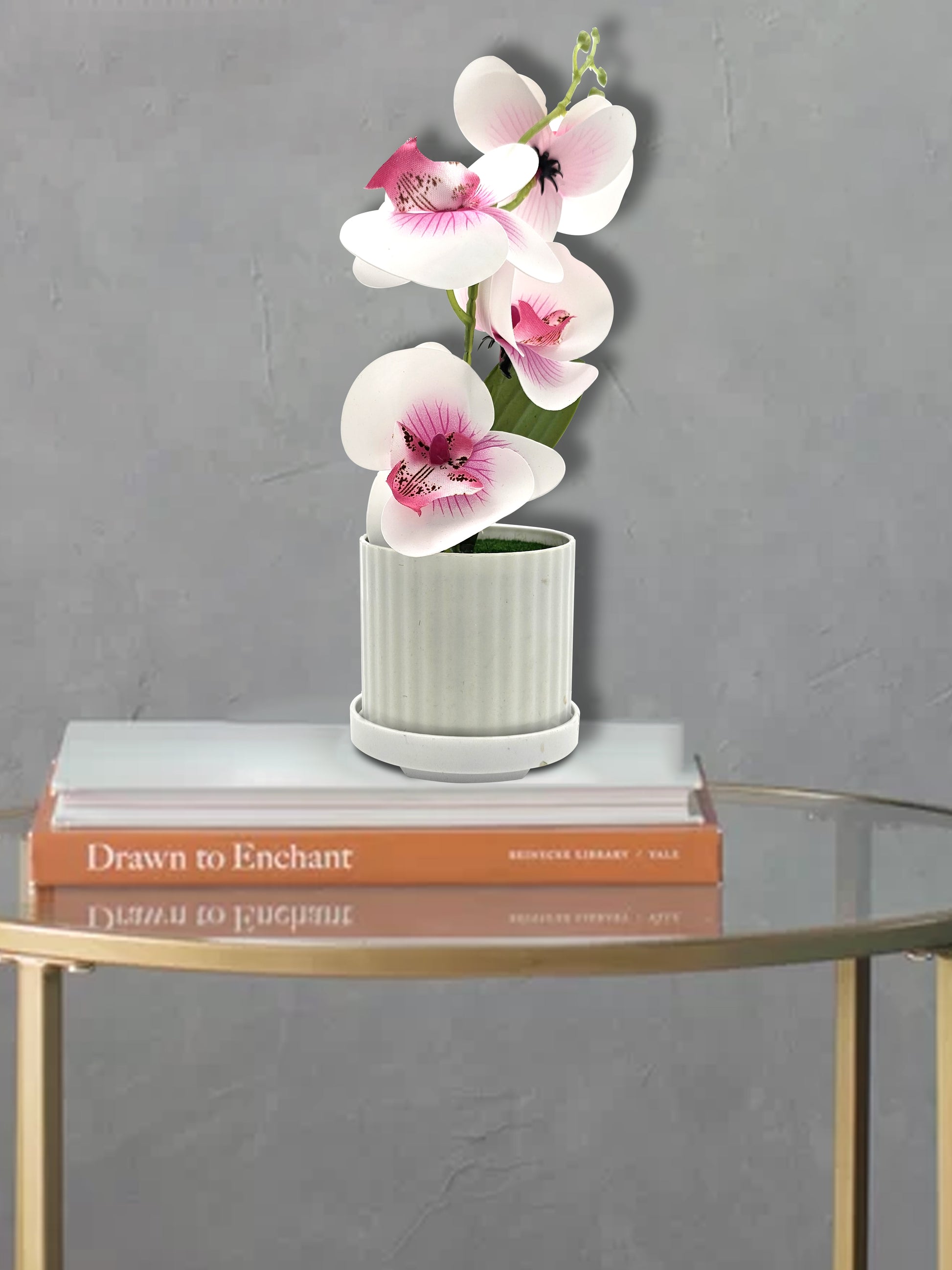 Artificial Orchid with Leaf