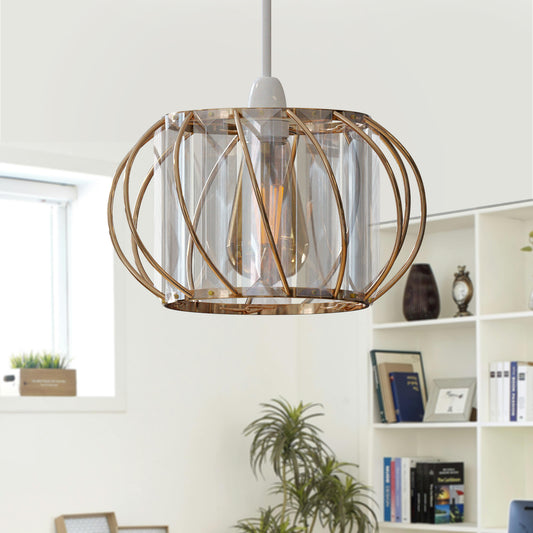 Moderne plafondlamp met kristallen glazen lampenkooi -5555