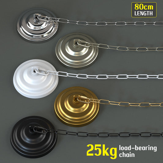 Plafondrozet haakplaat met zware metalen hangende schakelketting ~ 5506