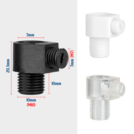 Pack of 5 M10 L-Shape Cord Grip Plastic Caps with Locker Strain Relief- 6050
