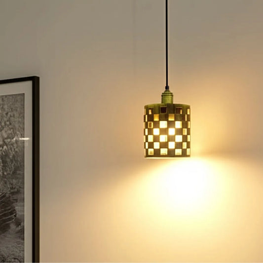 Pendant light with antique brass finish