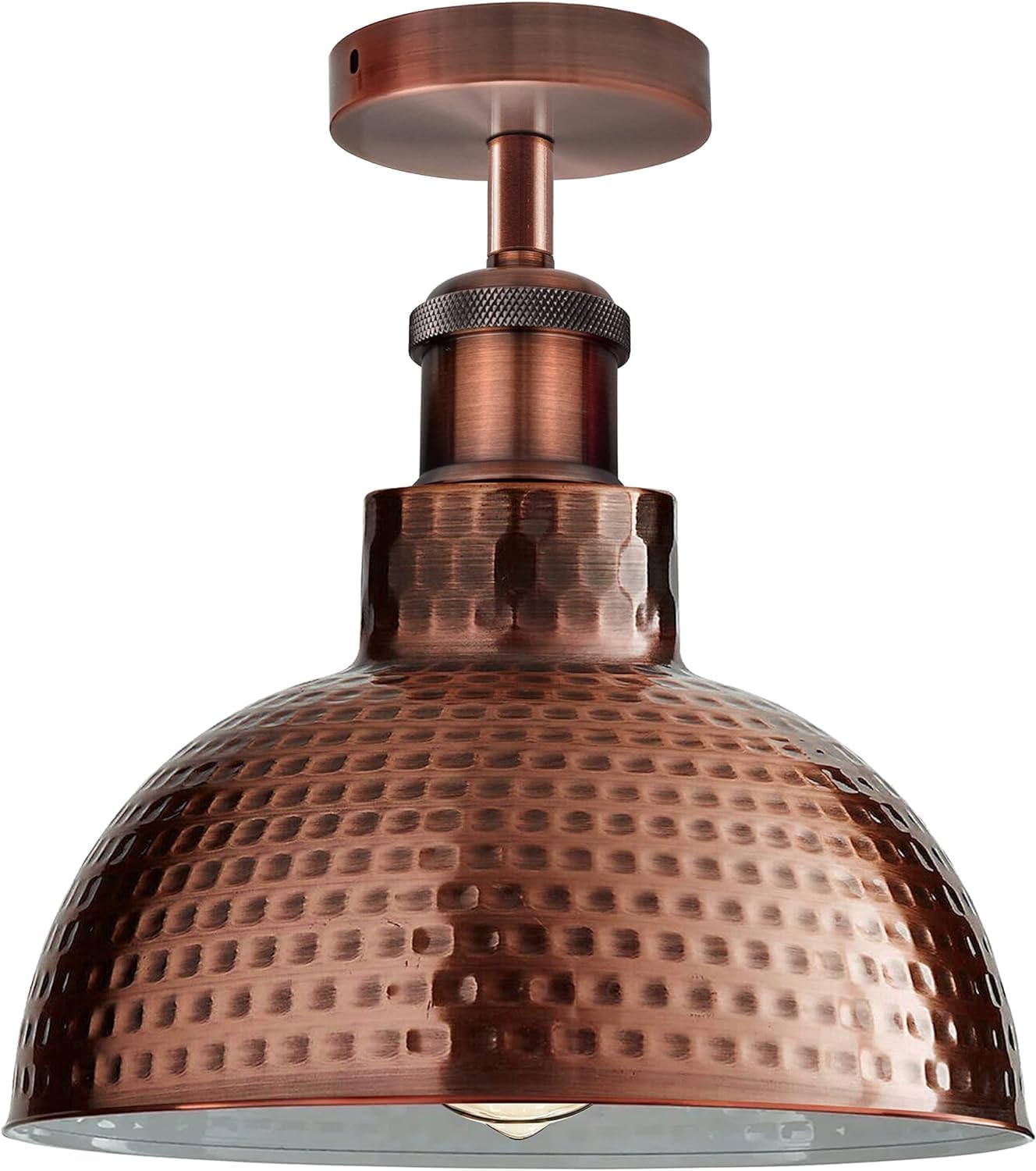fixture e27 semi vintage island polished copper dome ceiling light 26 cm, E27 retro copper flush mount, industrial metal copper sconce, warm-toned ceiling lighting