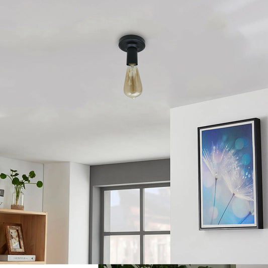 Plafondlamp Zwarte Houder E27 Lamphouder Licht ~6033