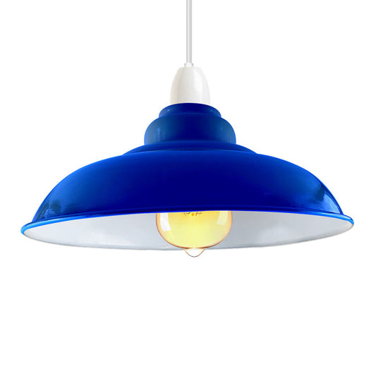 Marineblauwe glanzende moderne metalen lampenkap voor binnenverlichting~4978