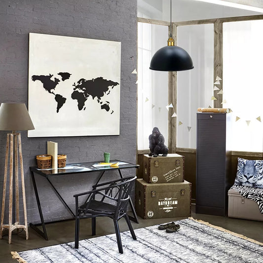 Zwarte metalen plafondlamp ~4054