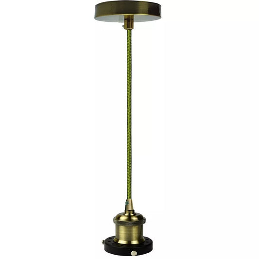 Vintage groene messing hanglampset ~ 3258