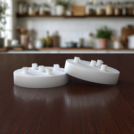 Multi Outlet Drop Wit Metalen Plafondrozet 120x25mm~1462