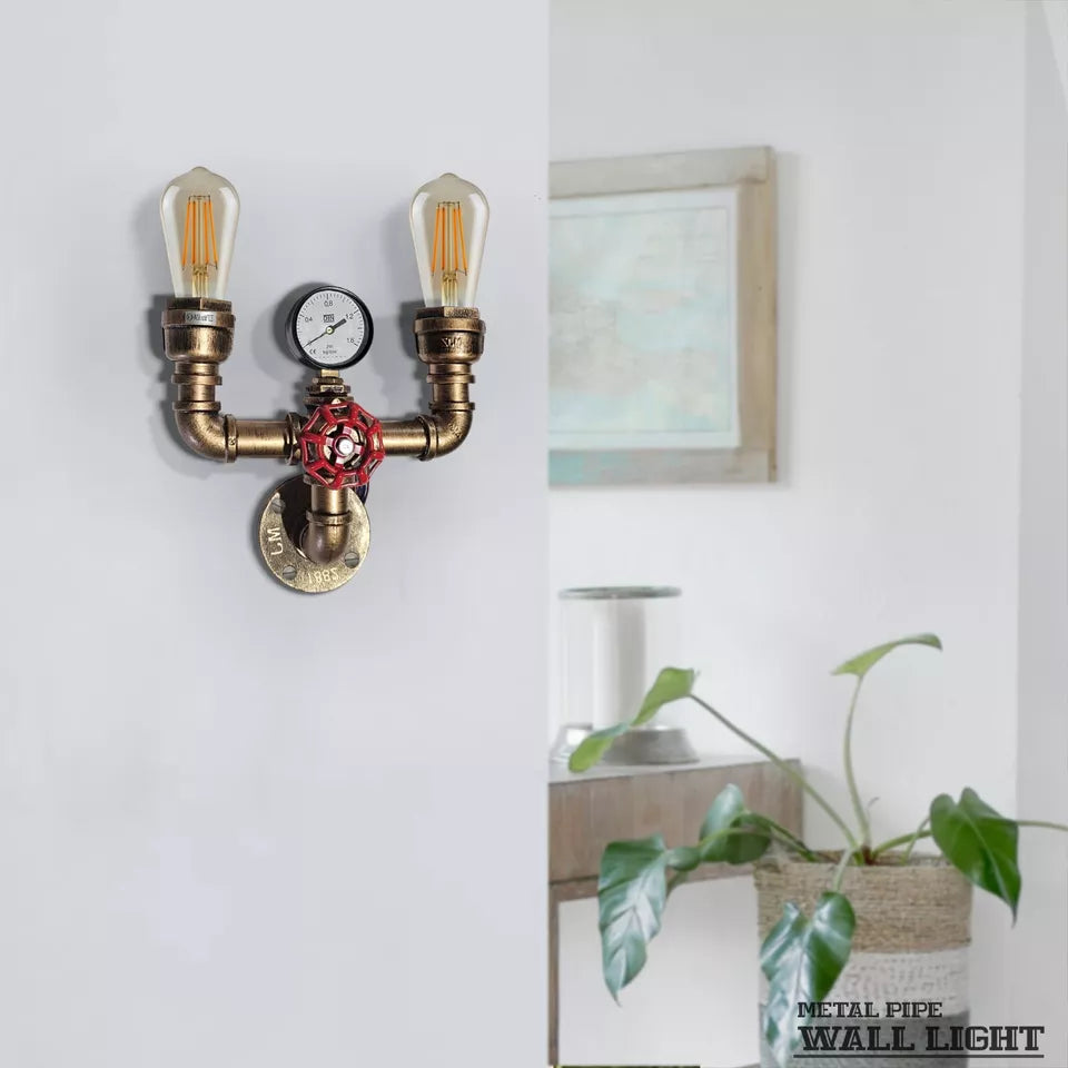 metal pipe wall light