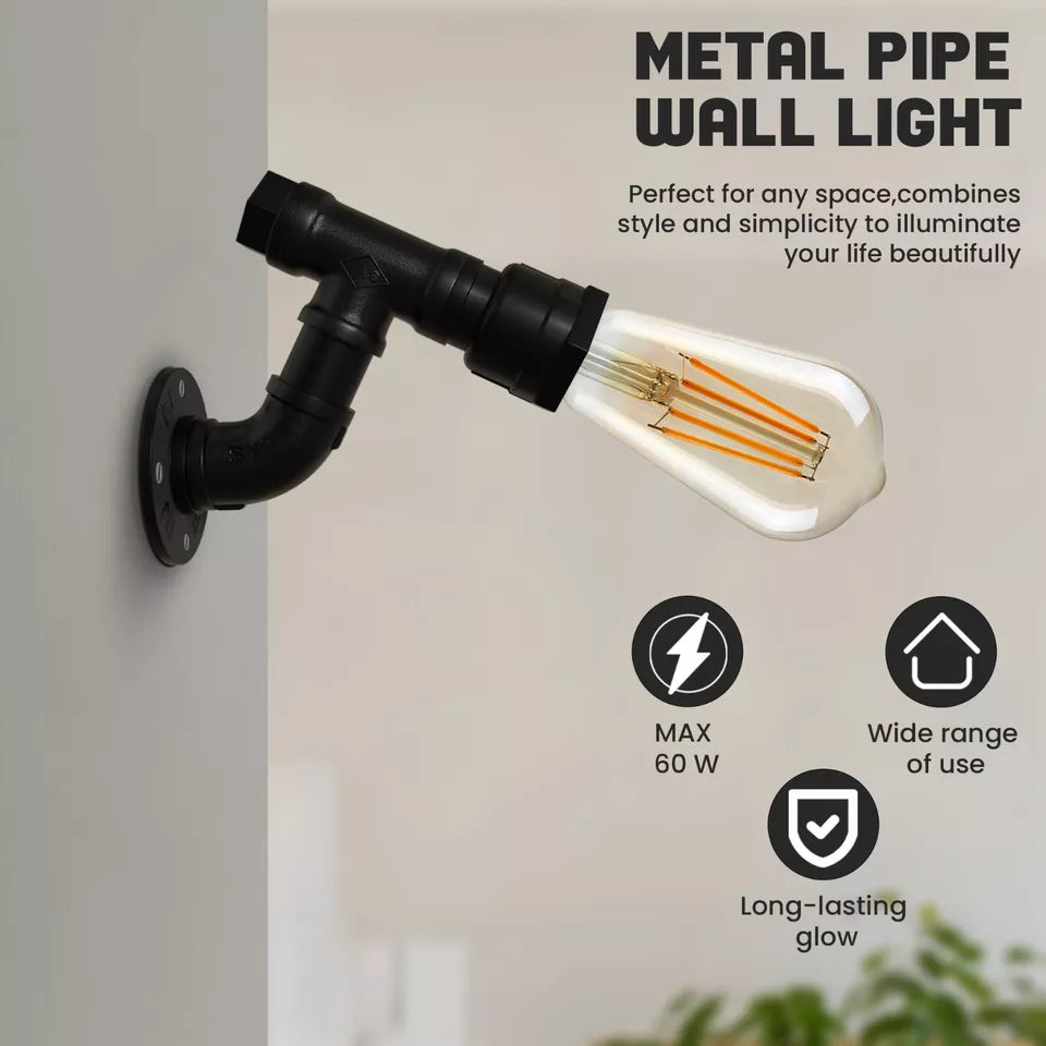 metal pipe wall light