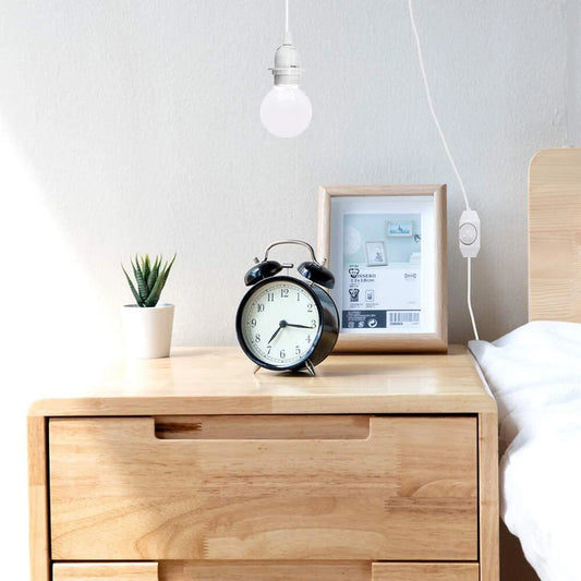 4m White  Plug In Pendant Lamp with Dimmer Light Set E27 Fitting ~ 6043