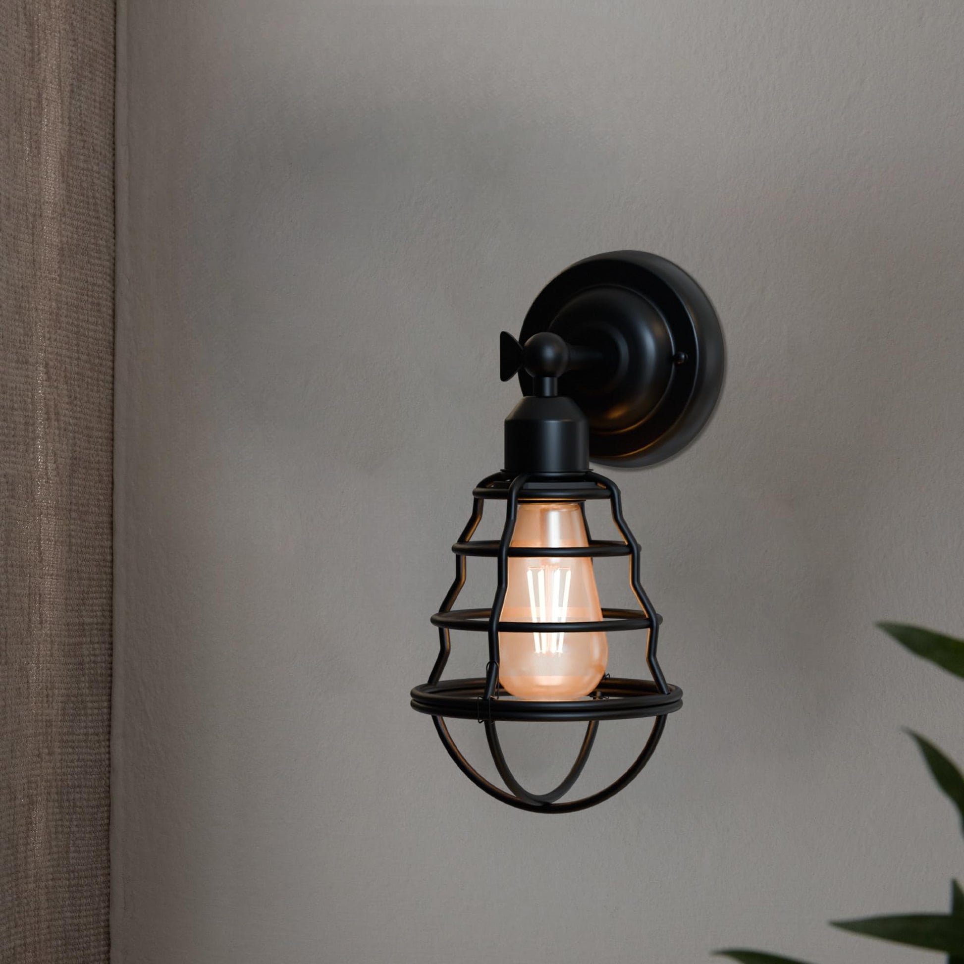 single adjustable wall sconce with bulb, 1 pack industrial E27 lamp, adjustable vintage wall light kit, complete metal wall sconce