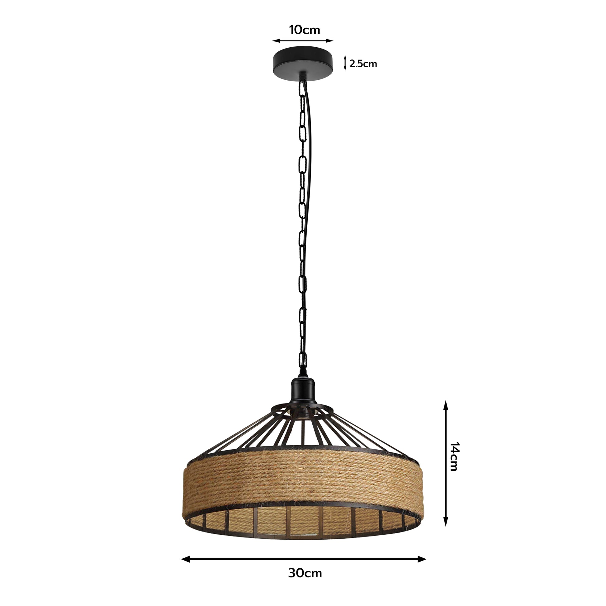 Hemp rope pendant light