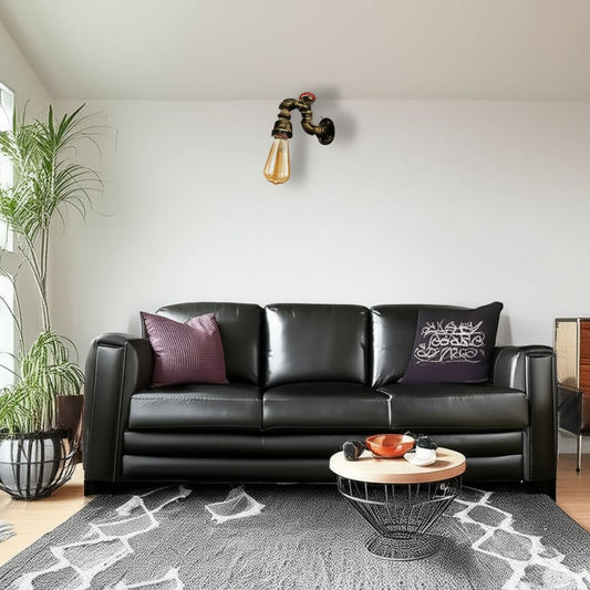 Energy-saving steampunk pipe wall light with LED bulb