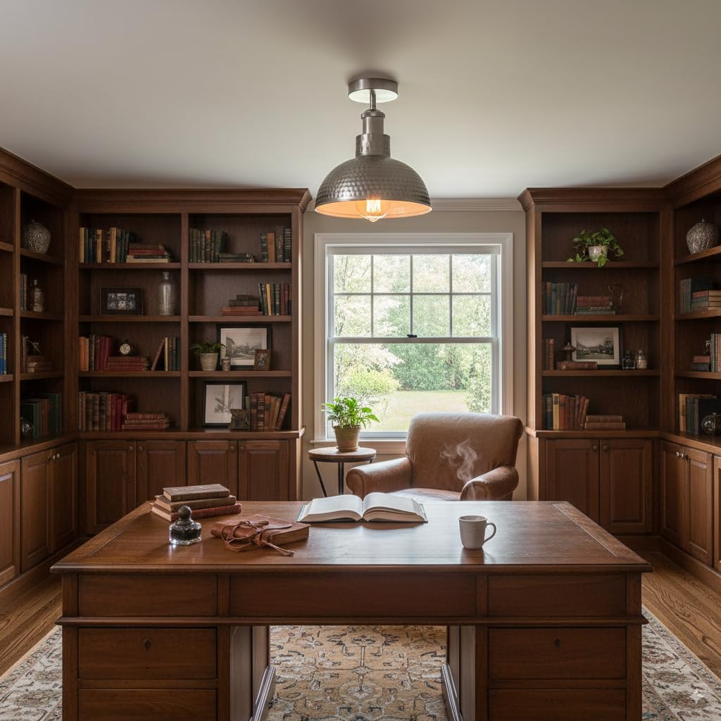 modern holder copper vintage satin nickel semi-flush light 26 cm, modern metal dome ceiling fixture, E27 nickel industrial light, contemporary flush mount lighting