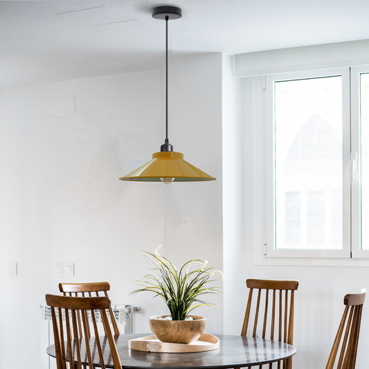 Vintage metalen hanglamp met enkele kop en verstelbare kap~5410