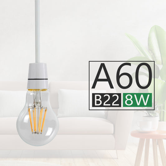 A60 B22 8W dimbare gloeilamp vintage filament klassieke LED~4074