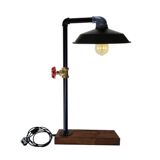 Industrial Vintage Retro Steampunk Water Pipe Style Bedside Table Desk Lamp Bowl Black E27~3716 - LEDSone UK Ltd