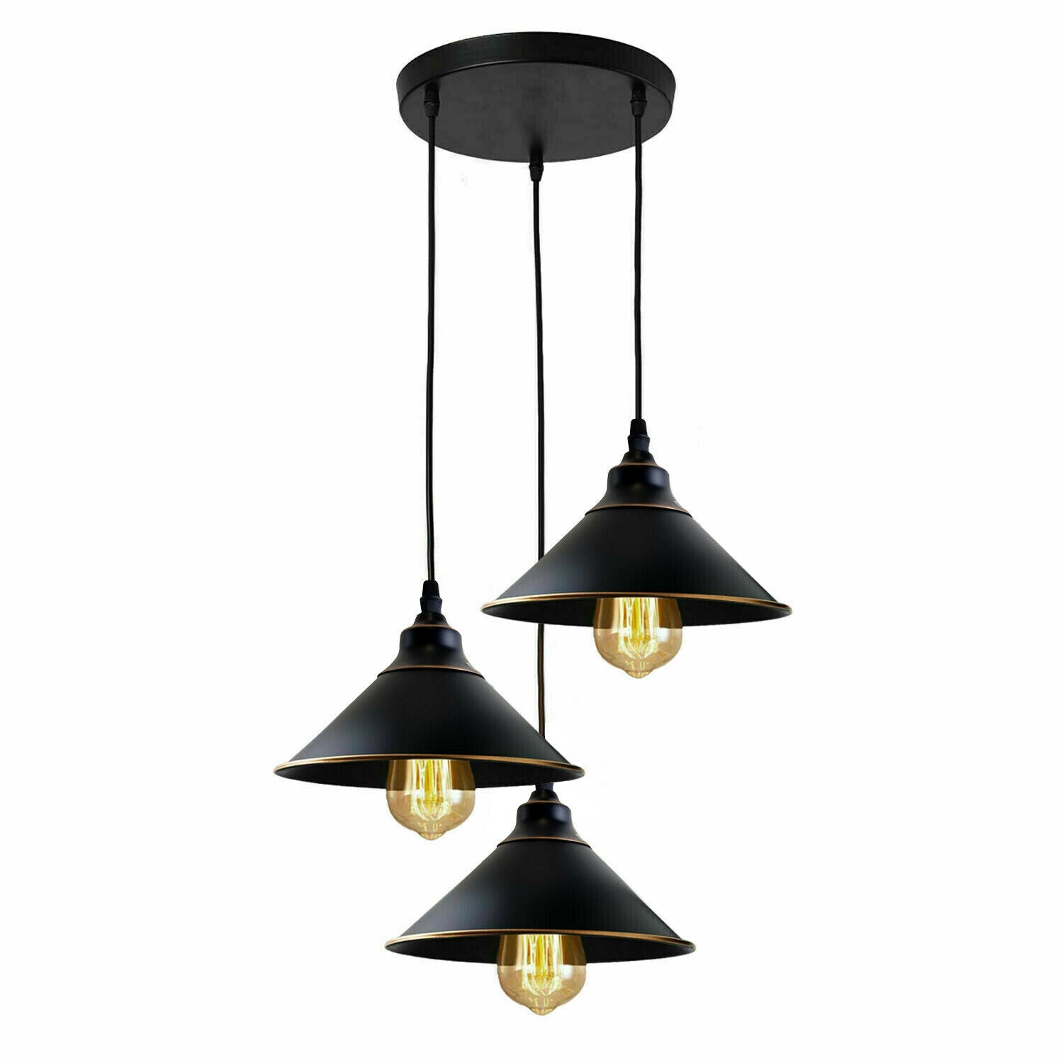 Black Cone Cluster Pendant Light Shade