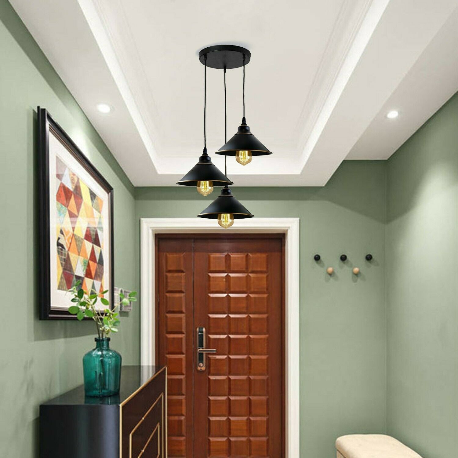 Black Cone Cluster Pendant Light Shade for living room