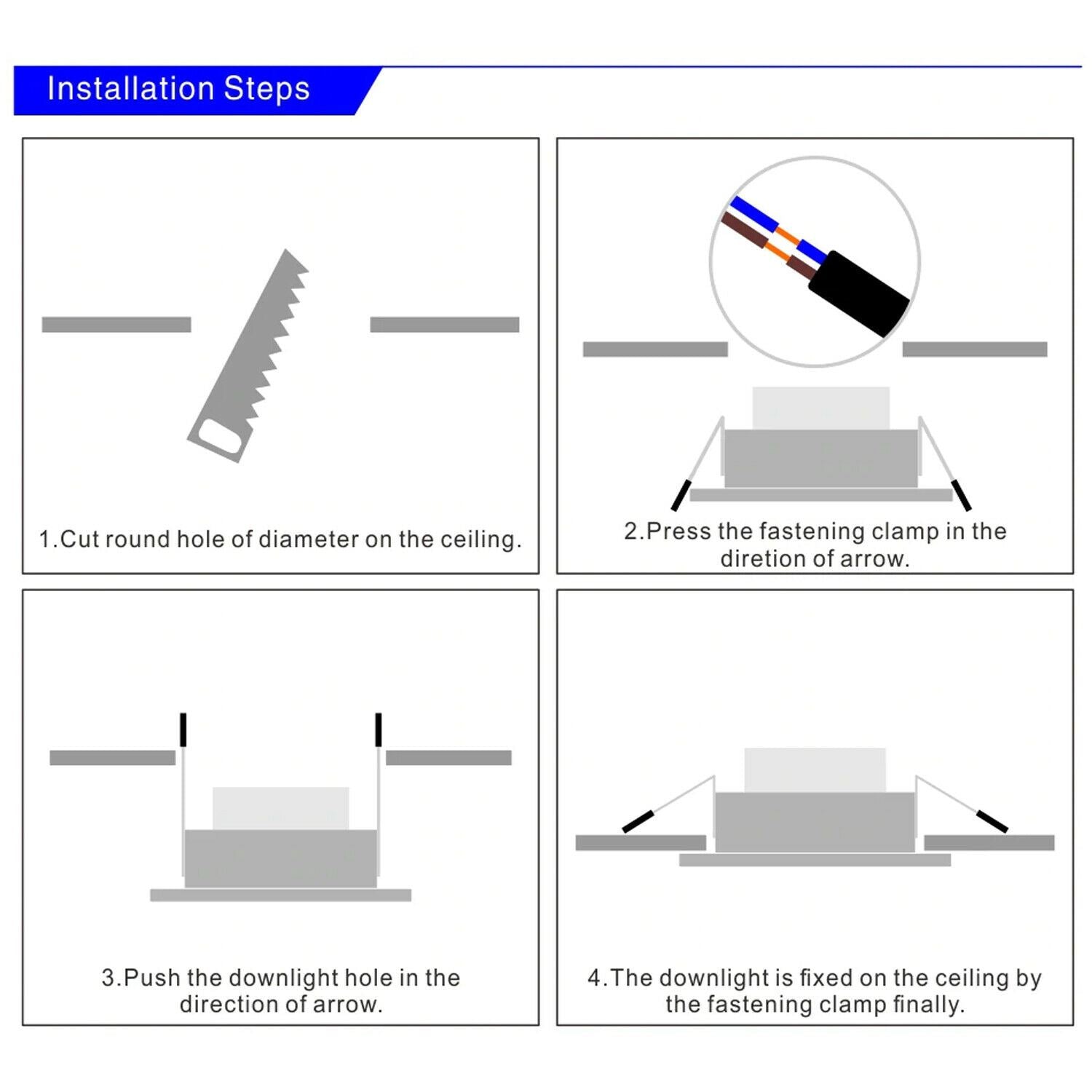 LED Round Recessed Indoor Ceiling Panel down Light Cool White For Hotel, Office, Library, Cellar~1311 - LEDSone UK Ltd