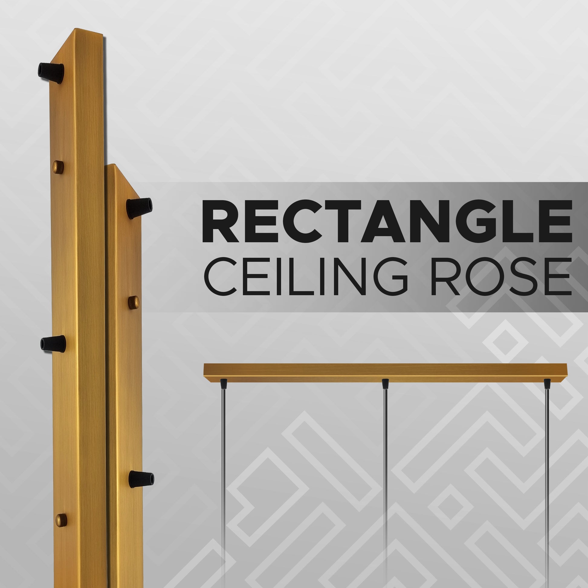 3 Outlet Ceiling Rose Pendant Lighting Fixture 500 mm x 60 mm Modern Industrial Metal Fitting Ceiling Plate with Accessories with earth tag for Ceiling and Wall Lamp