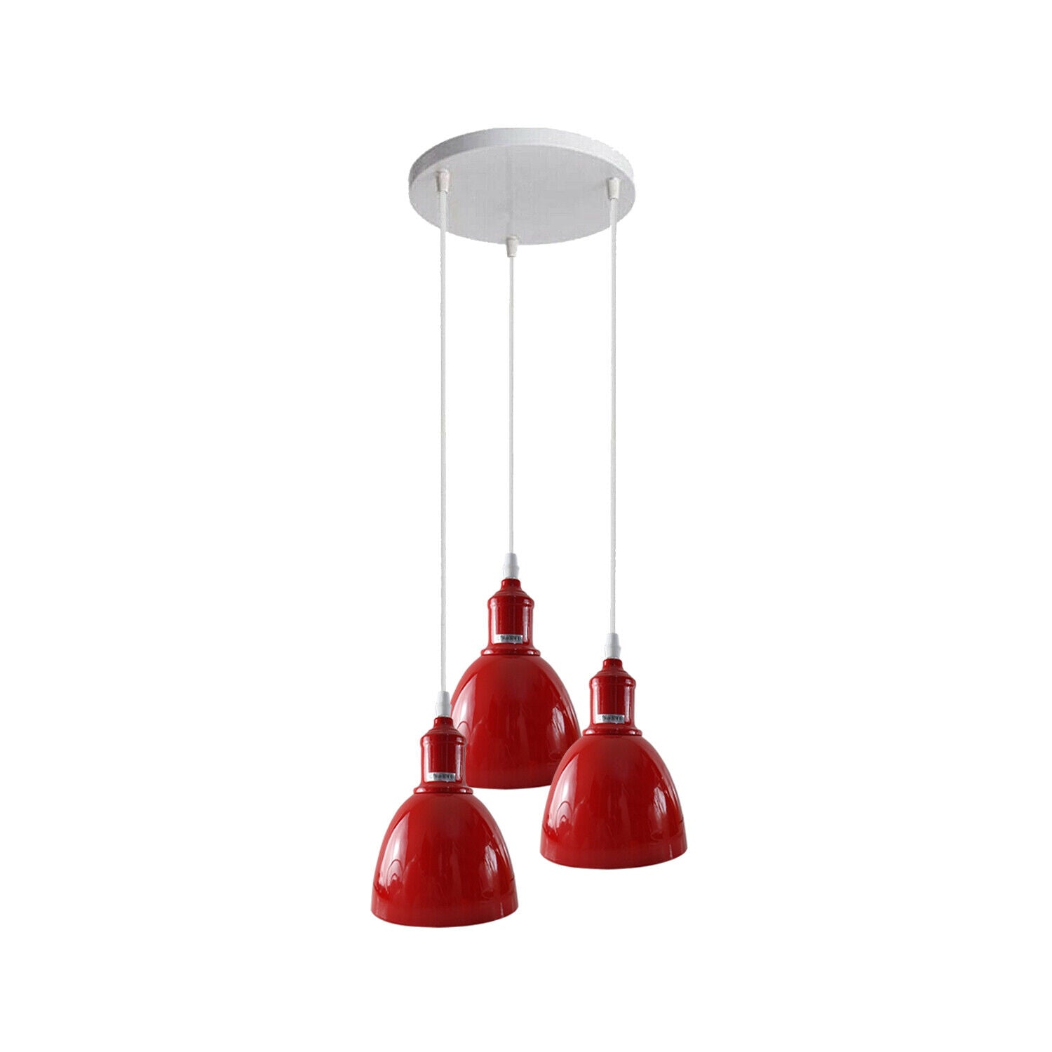Red 3-light cluster pendant shade