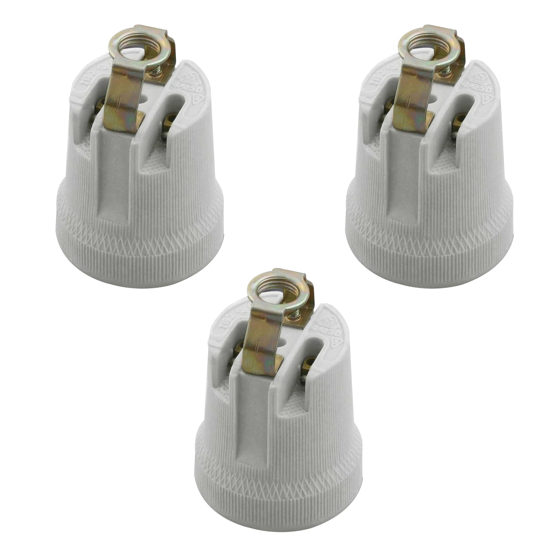 10 Pack E27 Bulb Holder Edison Screw White Ceramic Porcelain Lamp holder For Table Lamp E27 60W Plain Lamp holder Socket UK.