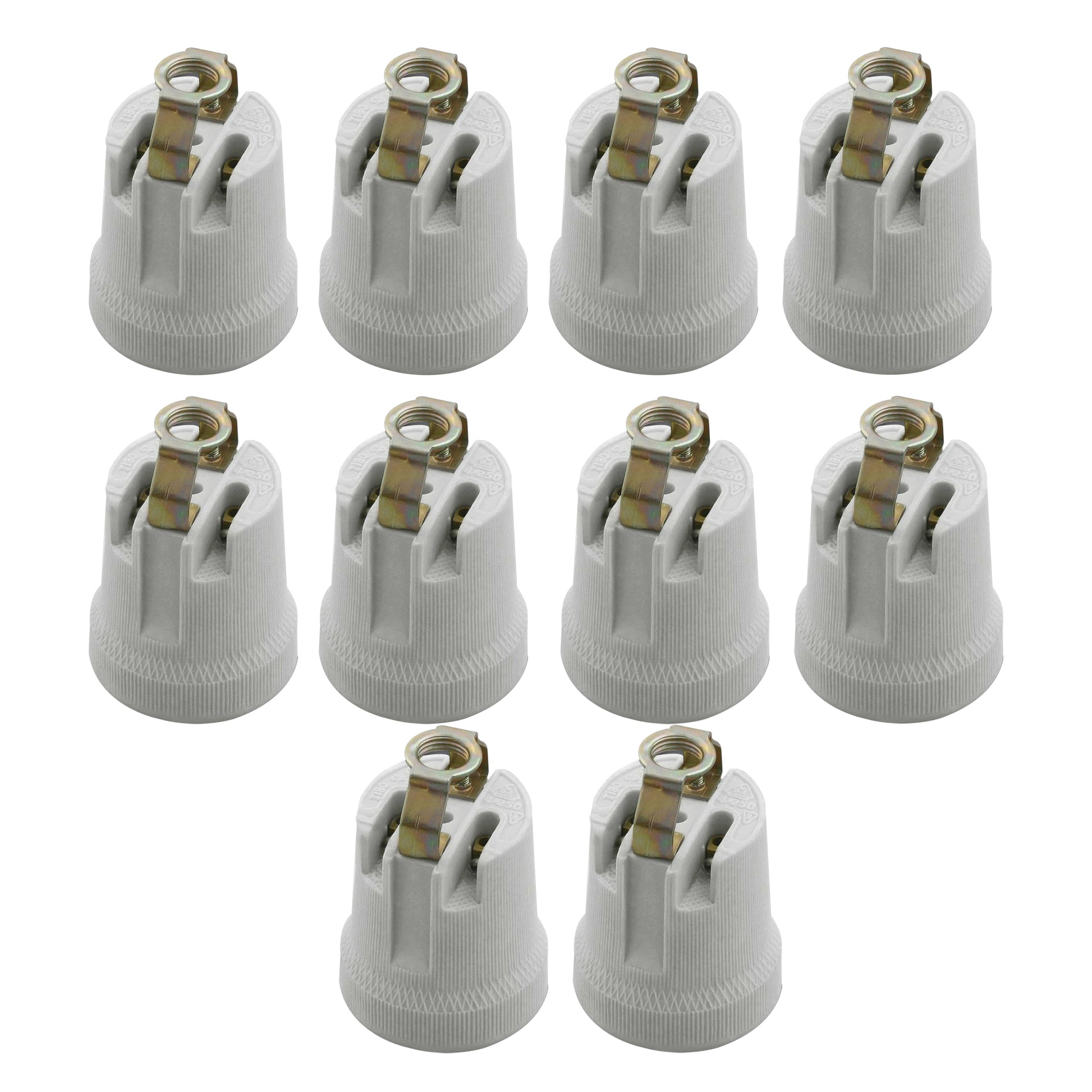 6 Pack E27 Bulb Holder Edison Screw White Ceramic Porcelain Lamp holder For Table Lamp E27 60W Plain Lamp holder Socket UK.