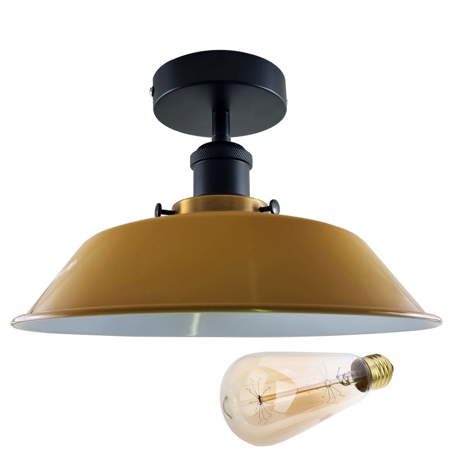 Modern Industrial Ceiling Light Fitting Flush Mount Light Metal Shade~1228 - LEDSone UK Ltd